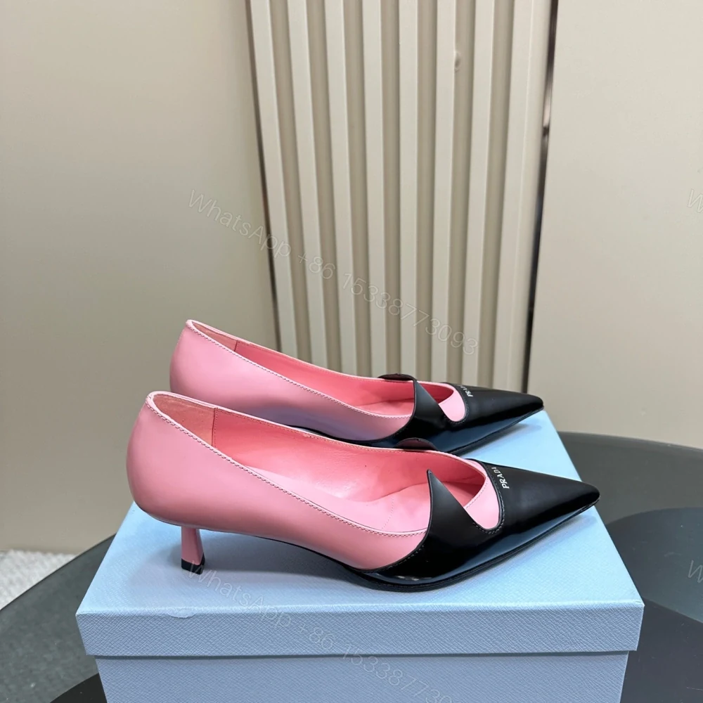 View 5 of 高仿Prada*1I976F尖頭走秀款高踭鞋5.5CM粉色免檢版