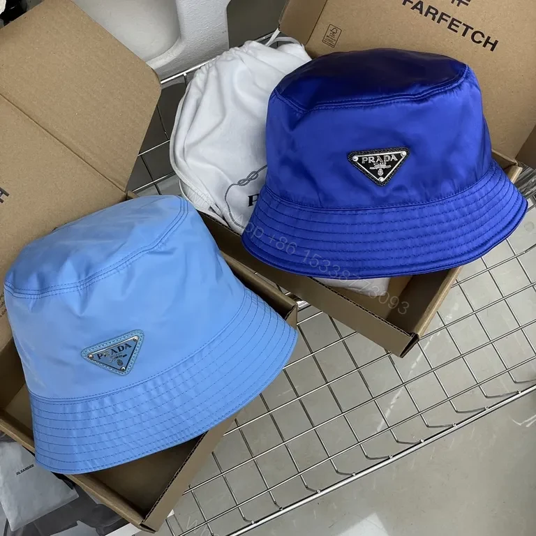 View 8 of Blue Prada Bucket Hat: Luxe Nylon, Sun-Protection, Packable