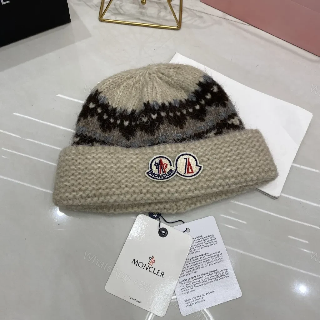 View 3 of Bold Knitted Beanie: Luxe Color-Block Winter Staples
