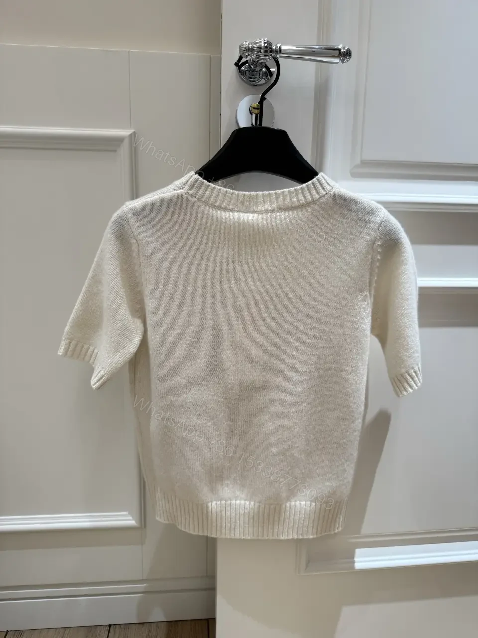 View 5 of Ivory Knit Top: Floral Embroidery Couture Charm