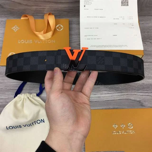 View 2 of LOUIS VUITTON INITIALES 40MM REVERSIBLE DAMIER GRAPHITE CANVAS BELT – B94