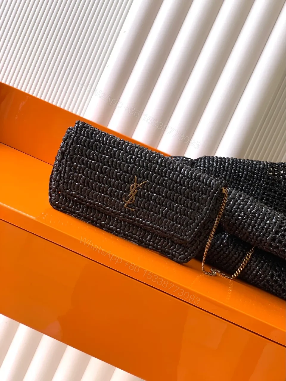 View 2 of Knit Tote Set: Glam Gold Hardware, Everyday Luxury Bag