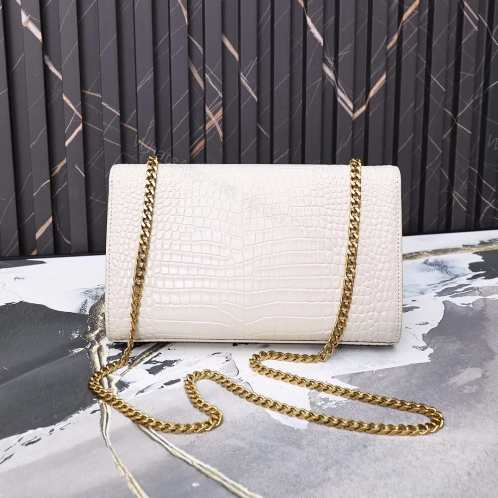View 5 of Saint Laurent Kate Tassel Medium Shiny White 24Cm 354119DND0J9207