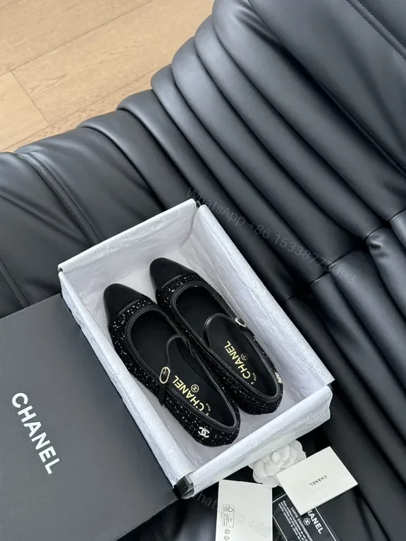 View 6 of Chanel-Inspired Sparkle Mary Janes - Luxe Comfort Flats