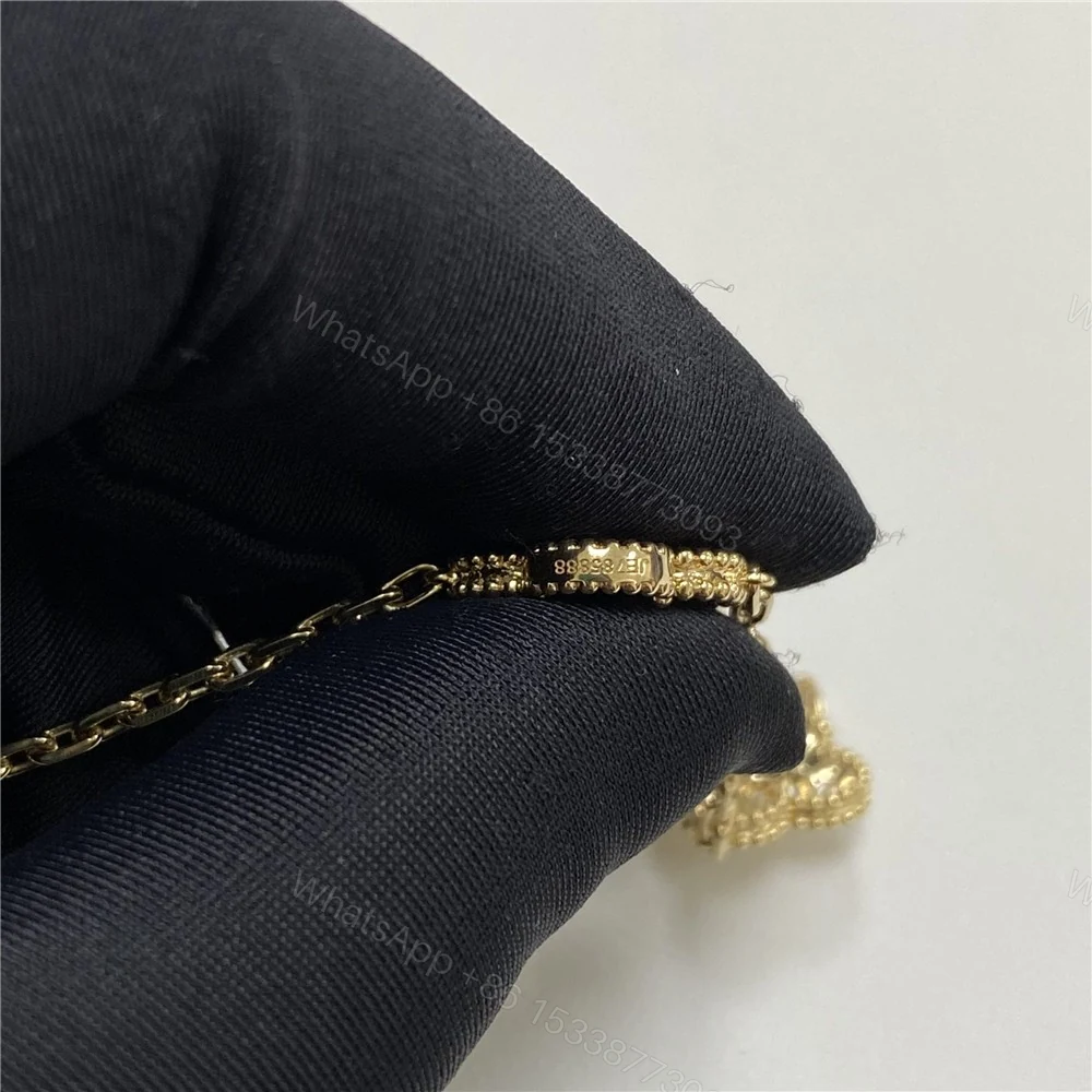 View 5 of Van Cleef & Arpels 18K Yellow Gold 20 Motifs Diamonds And Lapis Alhambra Necklace
