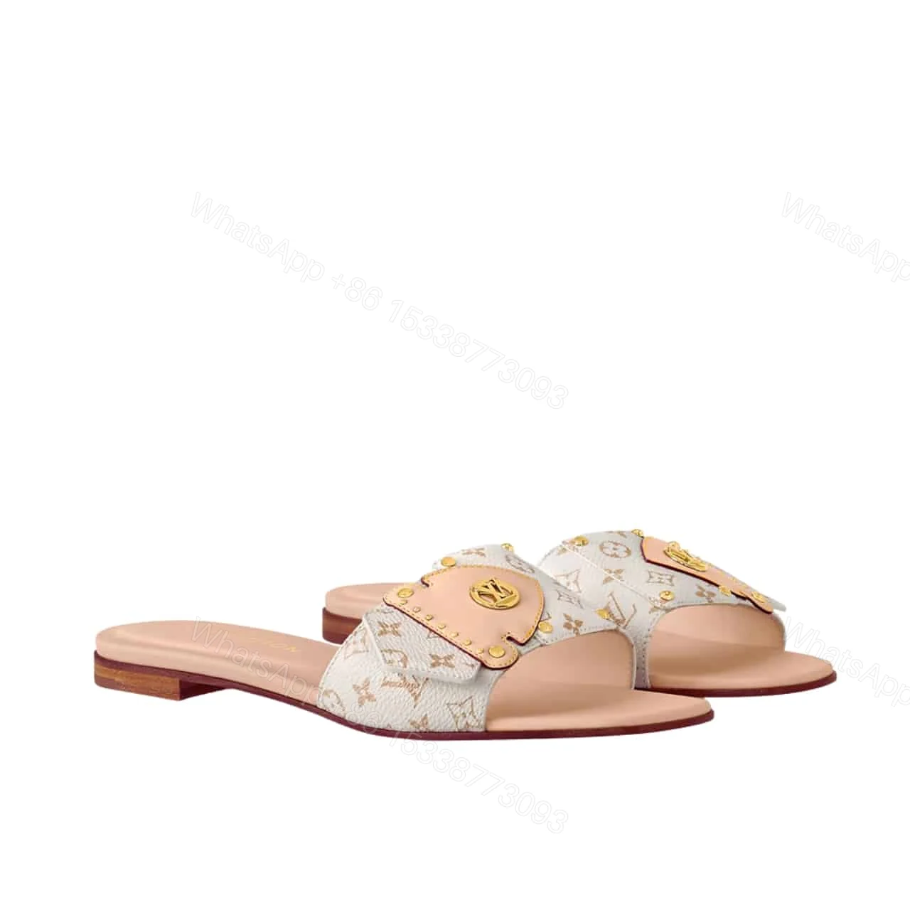 LOUIS VUITTON LV FRAME FLAT MULE DUNE BEIGE 1AHMSB — view 1
