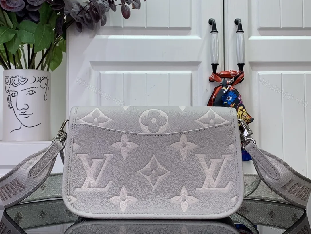 View 7 of Soft Gray Pebble Leather Monogram Flap Bag - Everyday Luxe
