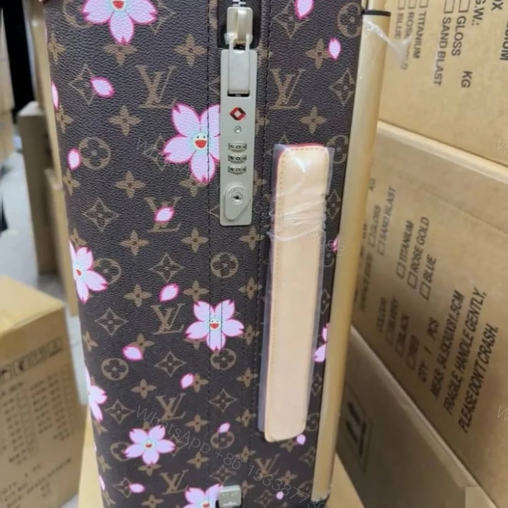 View 4 of Louis Vuitton X Takashi Murakami Horizon 55 Suitcase Sakura Brown 55Cm M13788