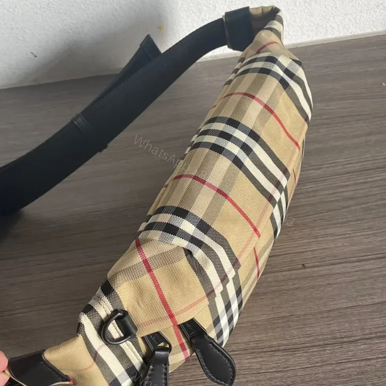 View 9 of Heritage Plaid Crossbody Bag - Compact Luxury, Burberry-Inspired Style