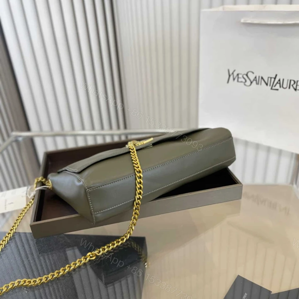 View 5 of Saint Laurent Kate Medium Chain Bag In Grain De Poundre Khaki 28Cm 364021BOW0W1229