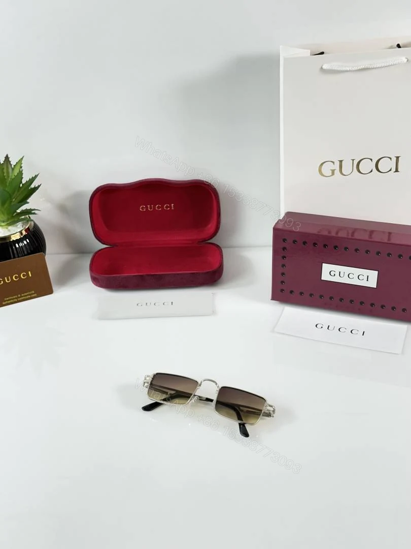 View 4 of First Copy Gucci 9518 Silver Green Shaded Sunglasses