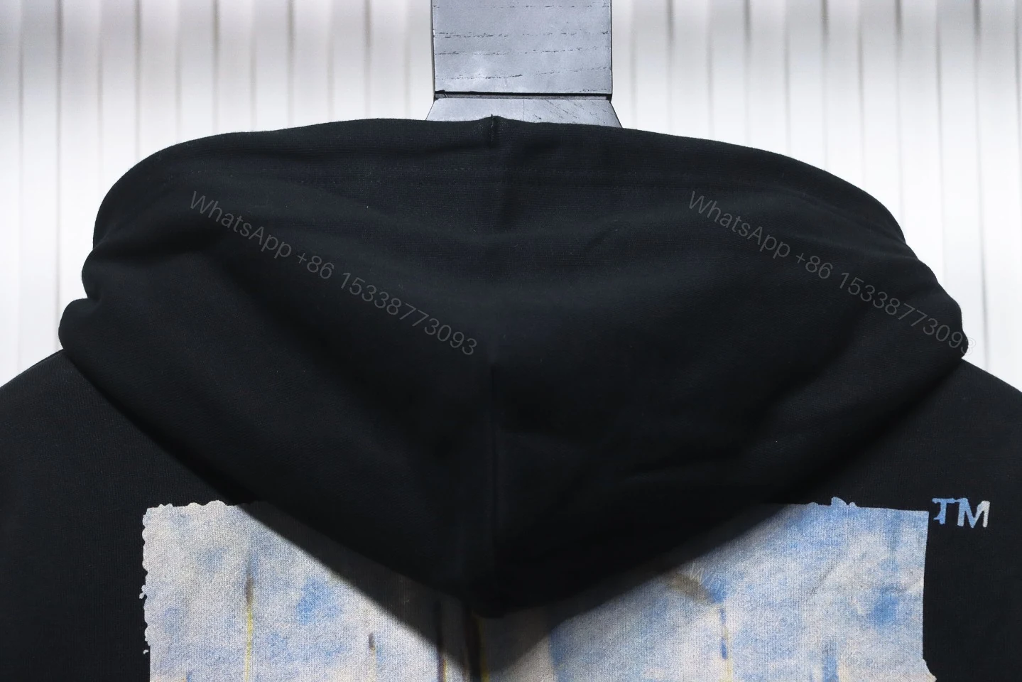 View 3 of Off-White Oil Painting Printed Black Zipper Hoodie