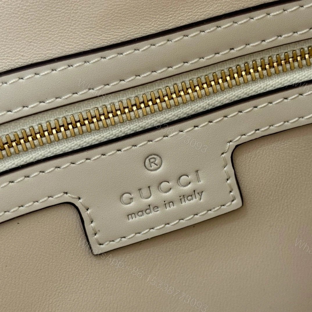 View 7 of JACKIE SMALL SHOULDER BAG 27 IN WHITE CALFSKIN GOLD HARDWARE
