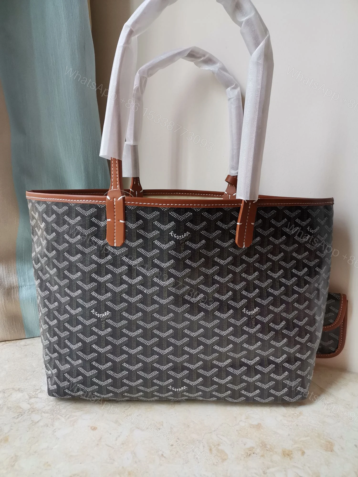 View 8 of GOYARD ANJOU PM BAG BLACK TAN 50CM ANJOUSPMLCG03TY01P