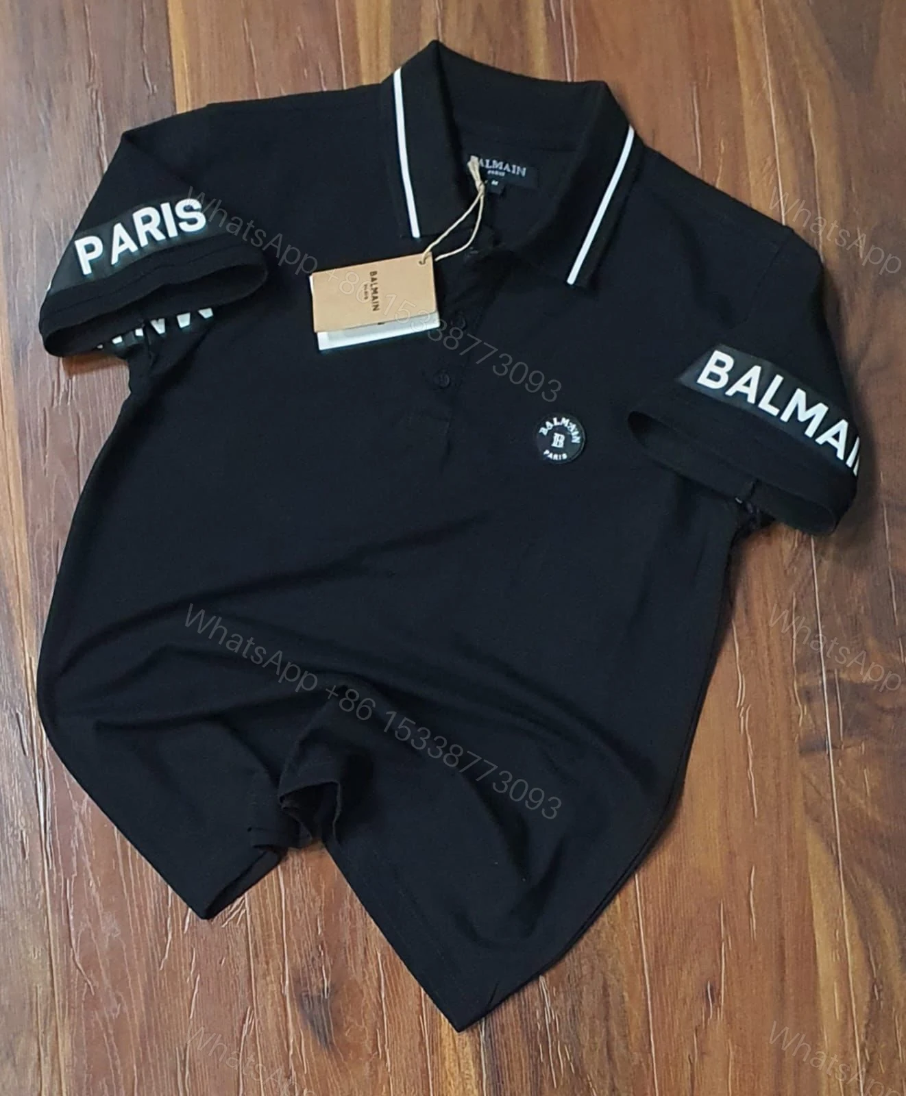 BUY FIRST COPY BALMAIN SUMMER DESIGNER POLO T-SHIRTS — view 1