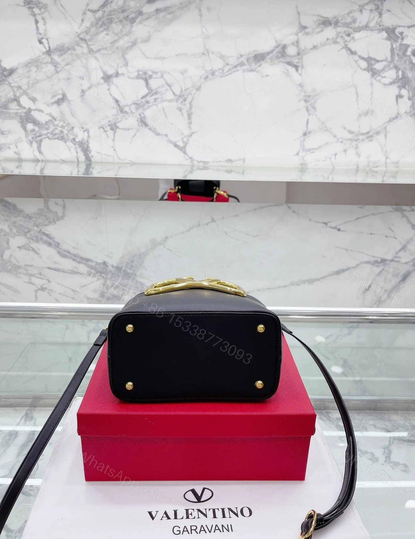 View 9 of VALENTINO GARAVANI SUPERVEE BUCKET BAG BLACK 20CM