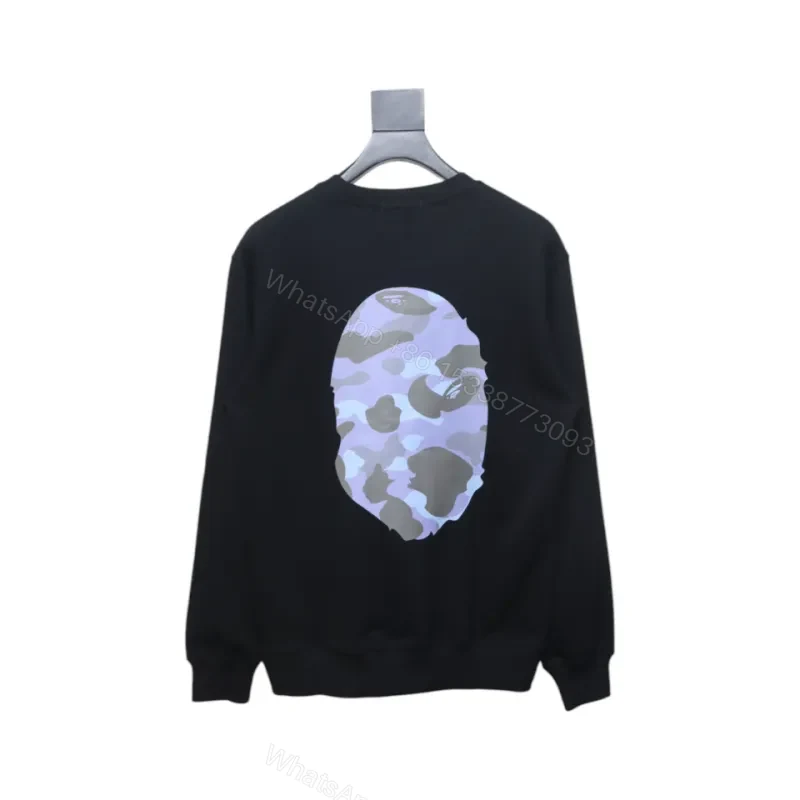 Bape Front And Back Ape Head Print Crewneck Sweatshirt 'BlackBlue' — view 2