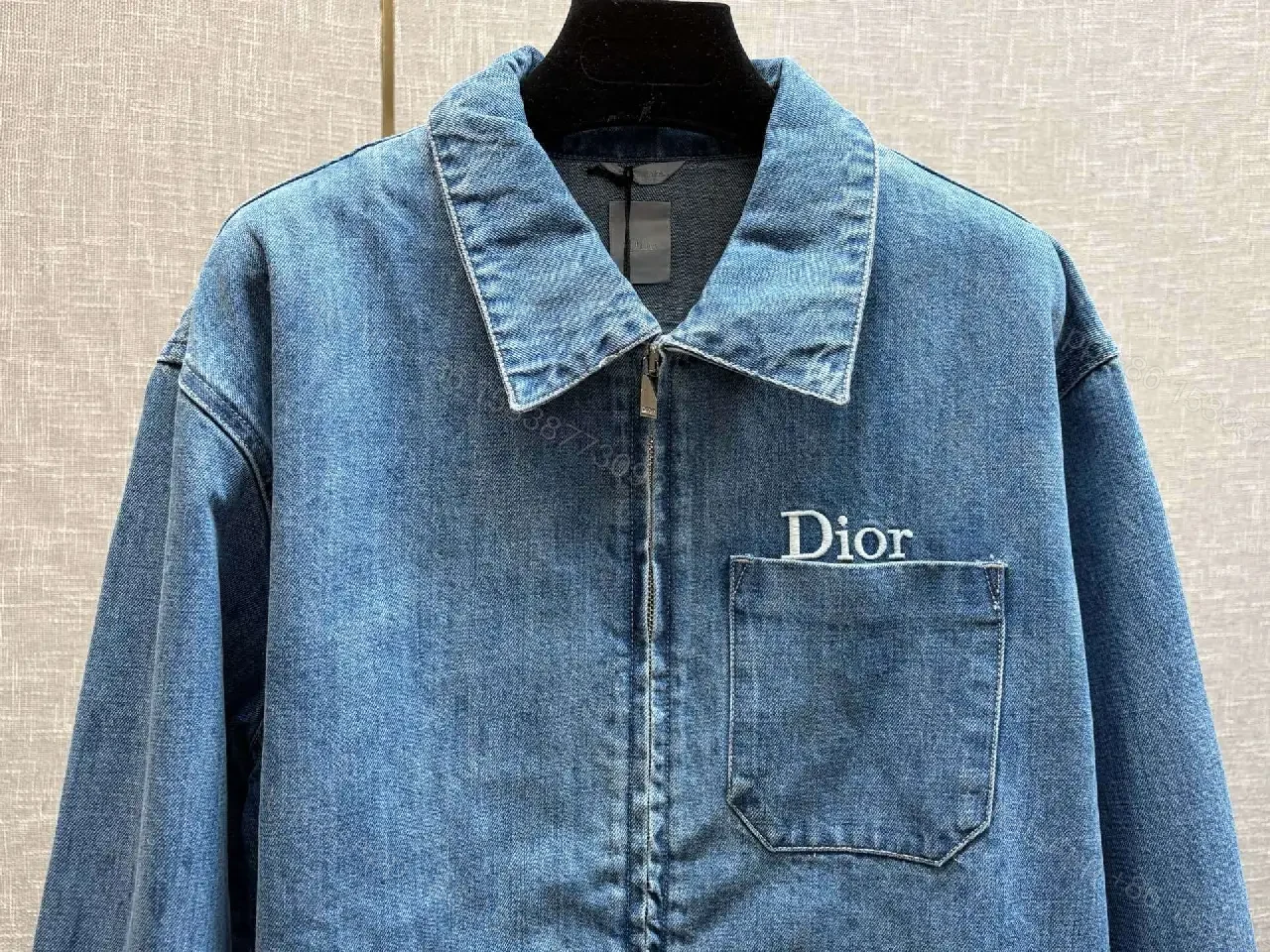 View 3 of Denim Zip Jacket — Subtle Luxury, Modern Texture, Premium Comfort