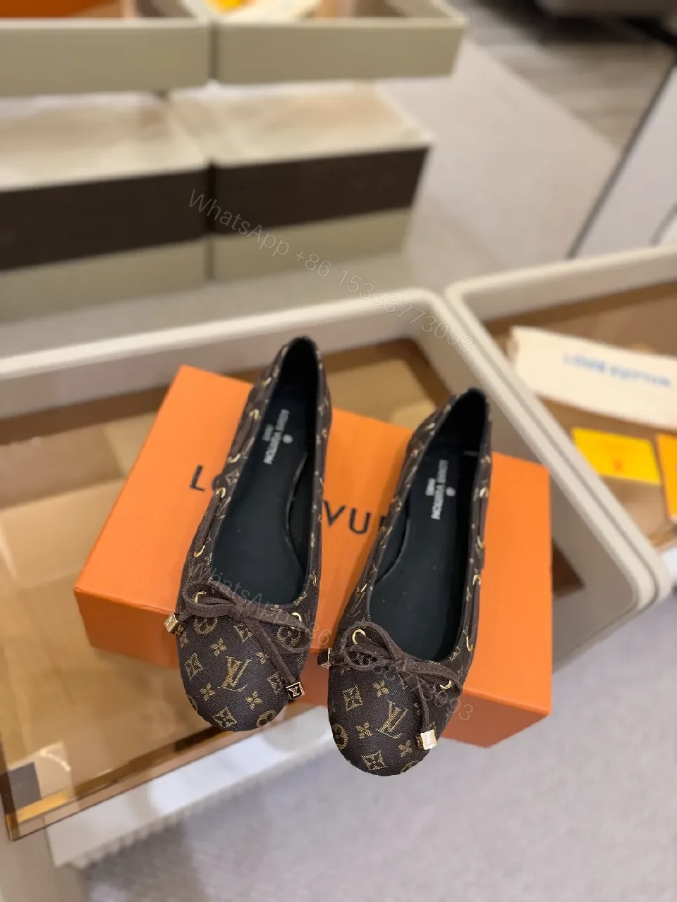 View 6 of Monogram Ballet Flats: Luxe Comfort, Durable Fabric, Classic Style