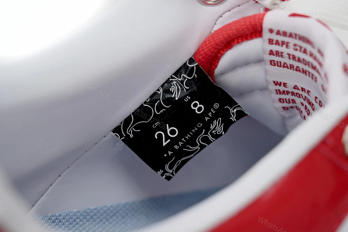 View 11 of Cheap Fake BapeSta Low Red And White Mirror Surface 1170 191 022