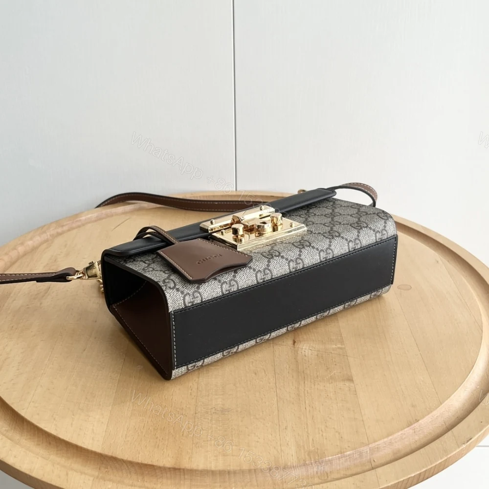 View 5 of Gucci Padlock Small Shoulder GG Supreme Canvas Black 22Cm ‎735103 KLQJG 9785