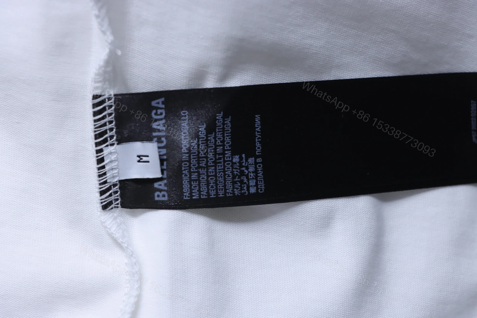 View 9 of Balenciaga Clothes Paris Beach Nightscape Eiffel Tower Print Short-Sleeve T-Shirt white