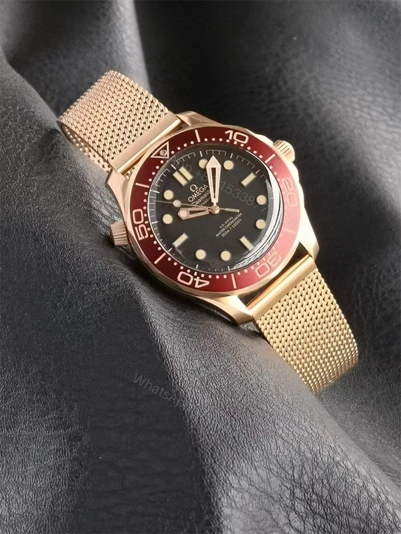 View 10 of Replica Omega Seamaster 007 Burgundy Watch Super Clone