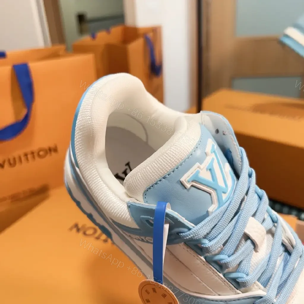 View 2 of Blue-Cloud Suede Leather Luxe Sneaker with Comfort