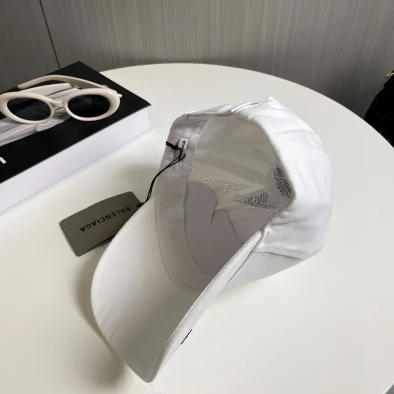 View 5 of Custom White Balenciaga Cap - Minimalist Embroidery, Premium Comfort