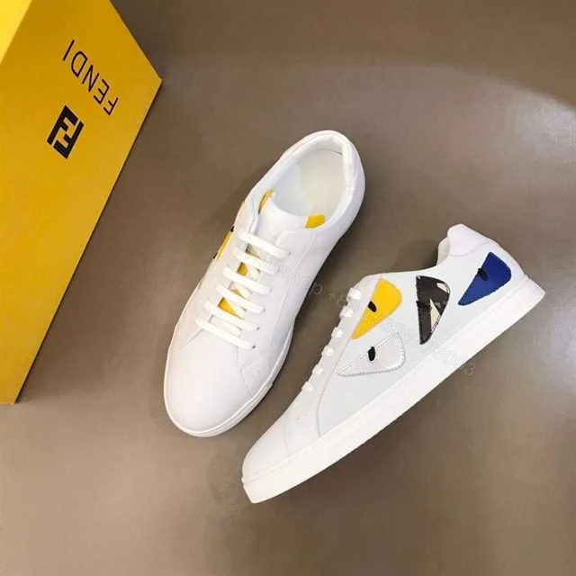 View 6 of FENDI MONSTER EYES LOW-TOP TRAINERS SNEAKERS IN WHITE – FD06