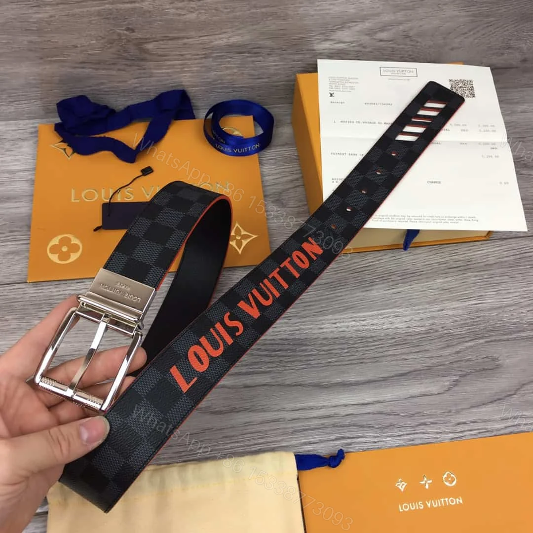 View 6 of LOUIS VUITTON DA.MIER PRINT 40MM RE.VERSIBLE BELT – B136