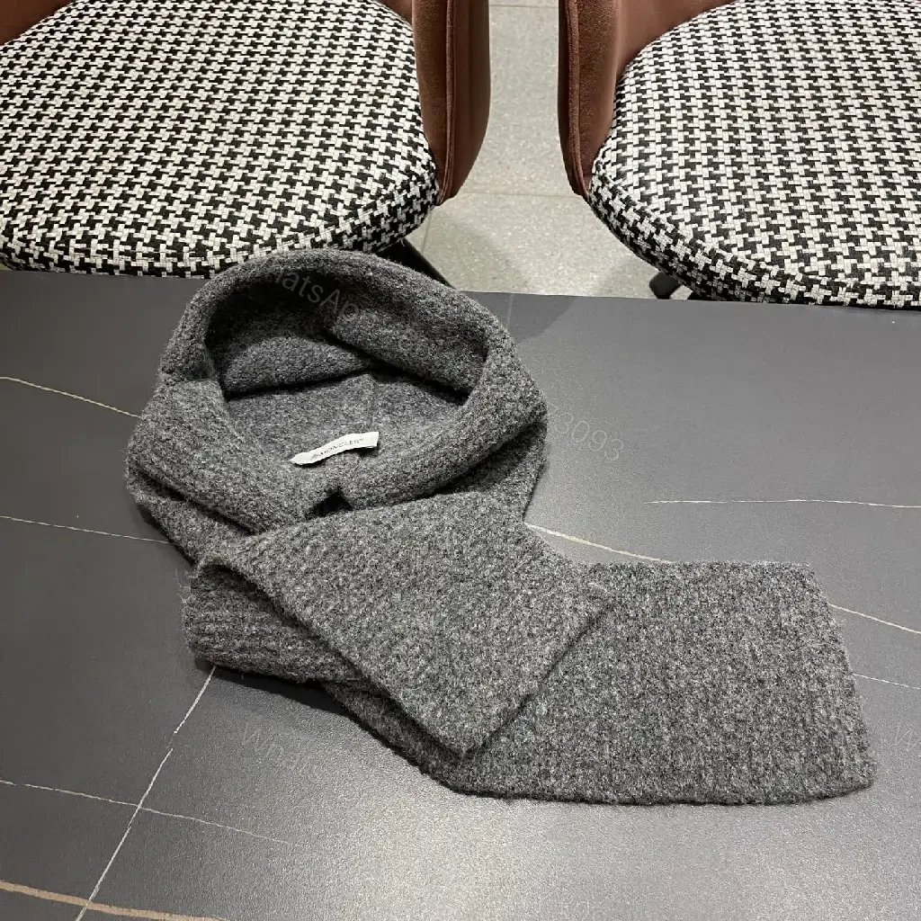 View 6 of Charcoal Wool-Blend Hooded Scarf: Luxe, Textured Warmth