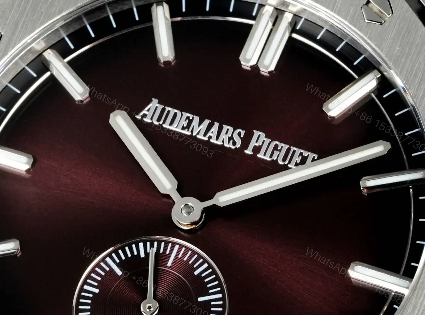 View 9 of JH Factory Audemars Piguet Royal Oak 26591IP Series Men’s Watch – Stainless Steel with Burgundy Dial