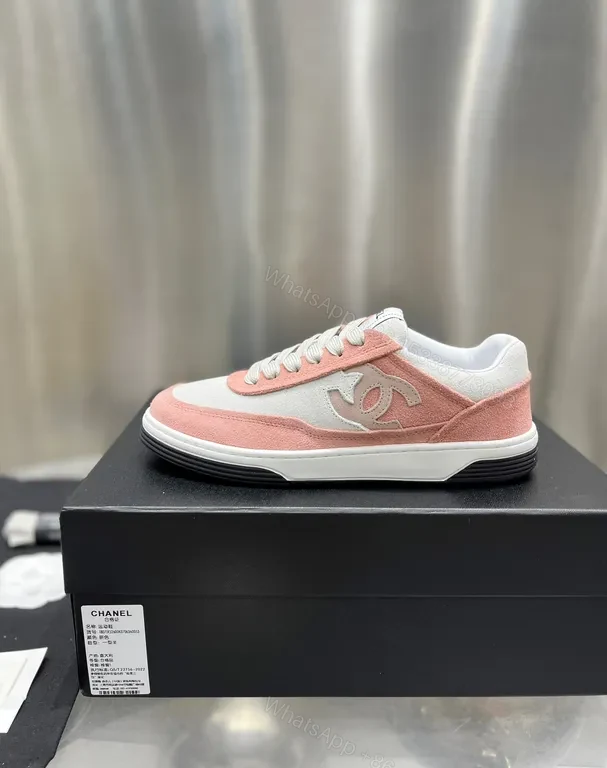View 9 of Chic Pink Suede Leather sneakers - Luxe Sporty Comfort