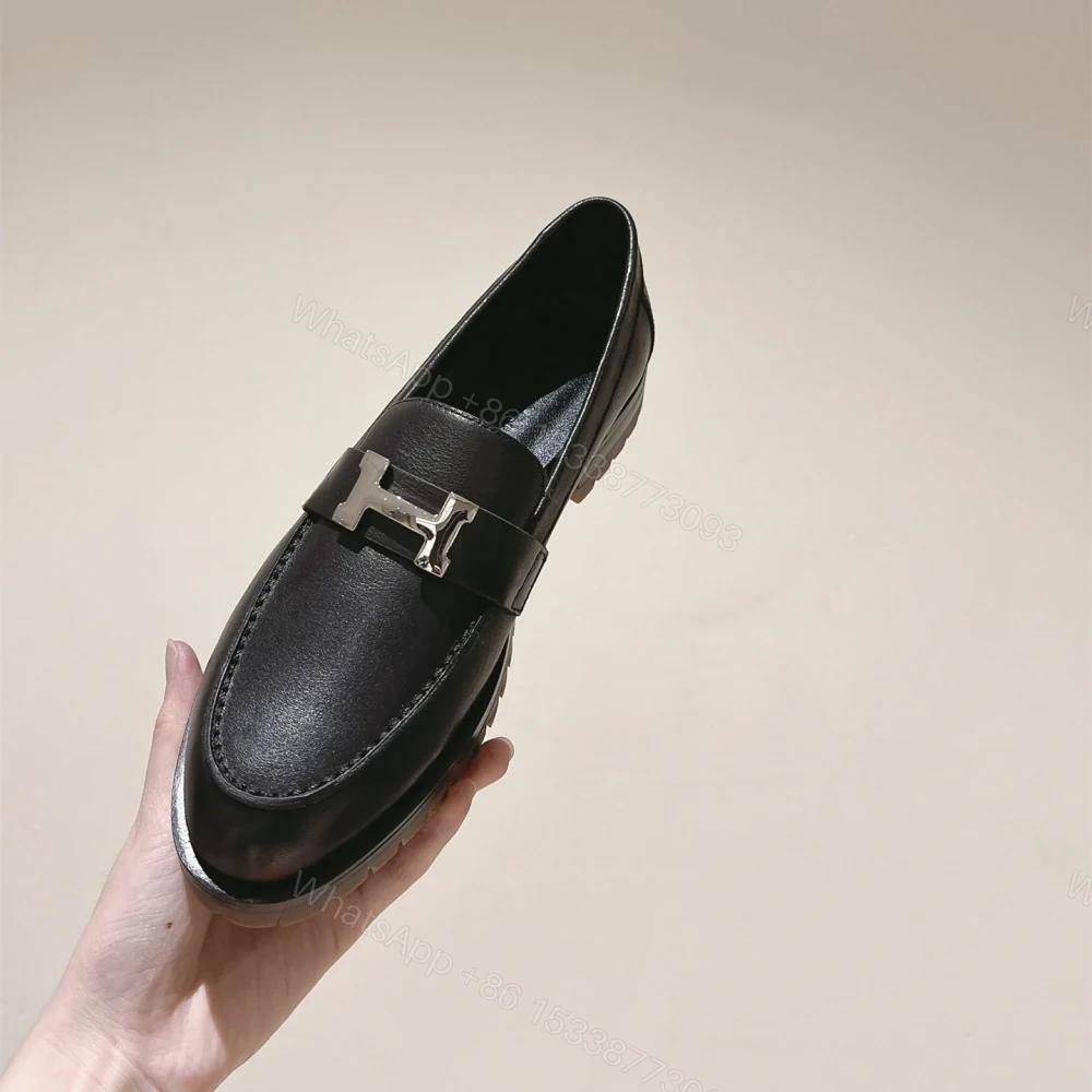 View 9 of 高仿Hermes*H222252Z02小牛皮樂福鞋青木色免檢版