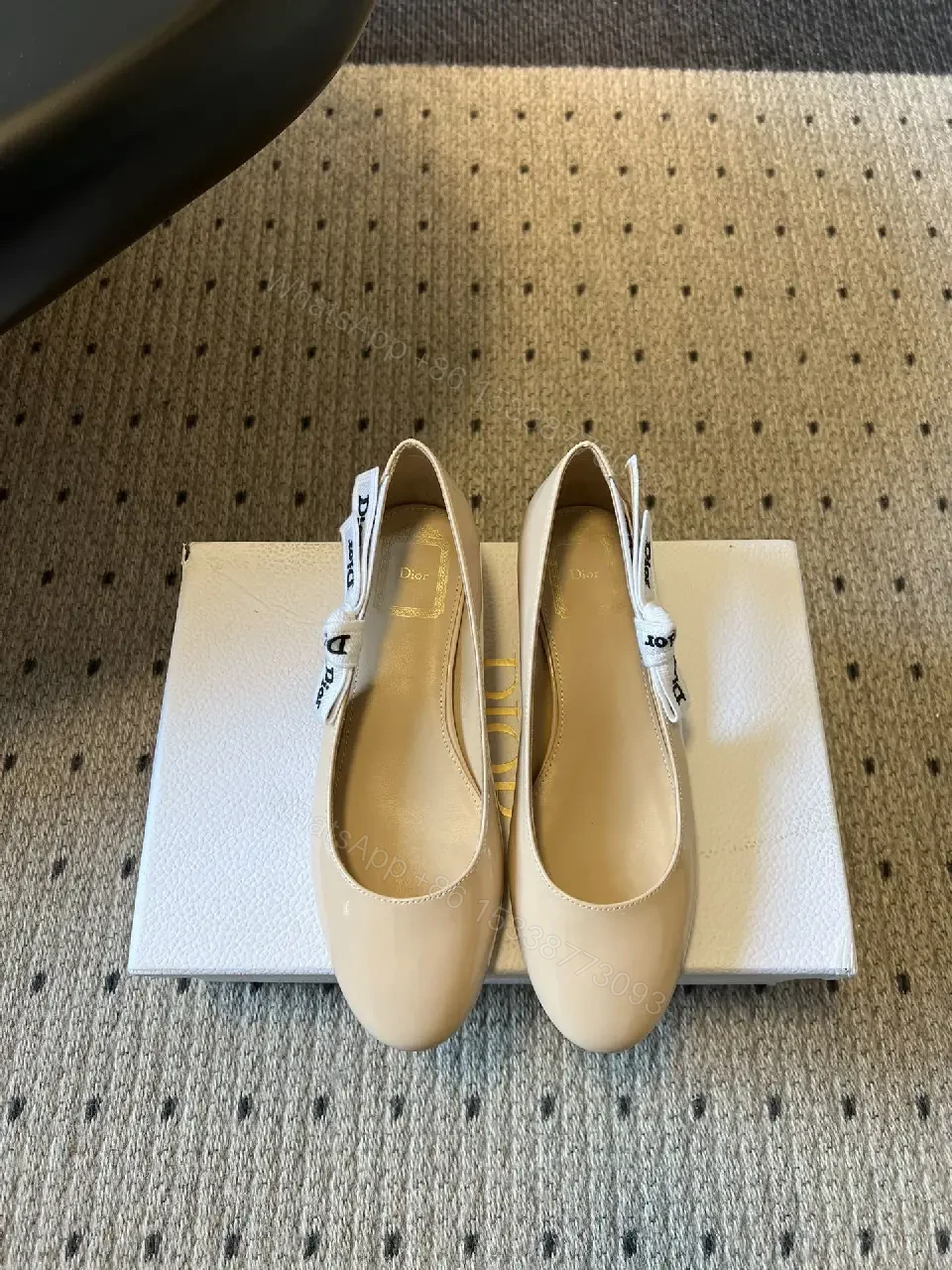 View 10 of Patent Slingback Pumps with Dior-Style Ribbon Straps