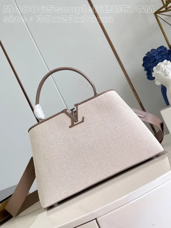 Structured Tote: Subtle Luxury Canvas, LV Hardware, Everyday Elegance — view 1