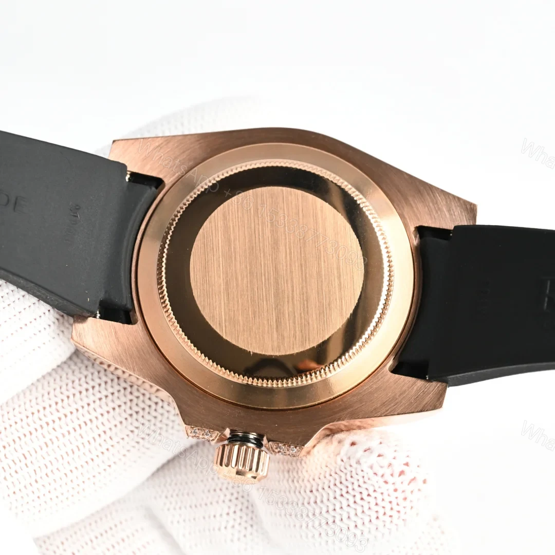 View 5 of Rolex Datejust Zebra Replica 40MM Premium Rose Gold Iced Rubber Strap Edition RG-ROLEX-DJ-ZEBRA-RG-ICED-RUB-40