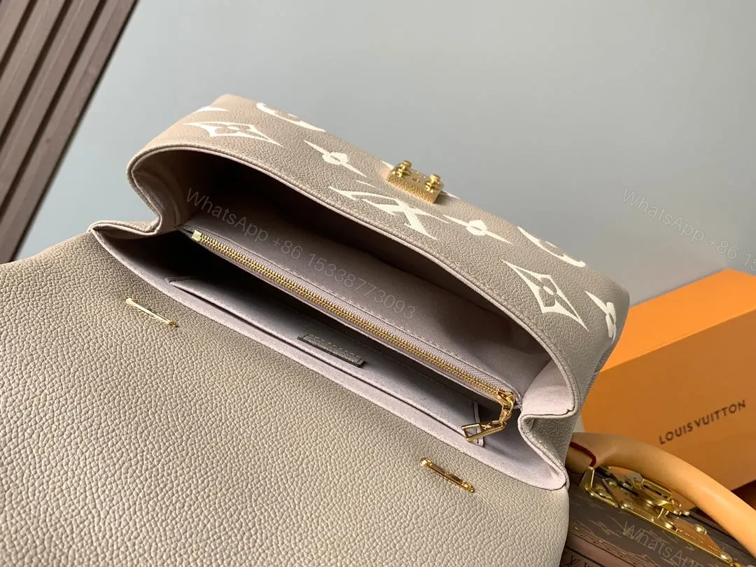 View 7 of LV MADELEINE 30 IN BEIGE MONOGRAM CALFSKIN EMBOSSED LOGO