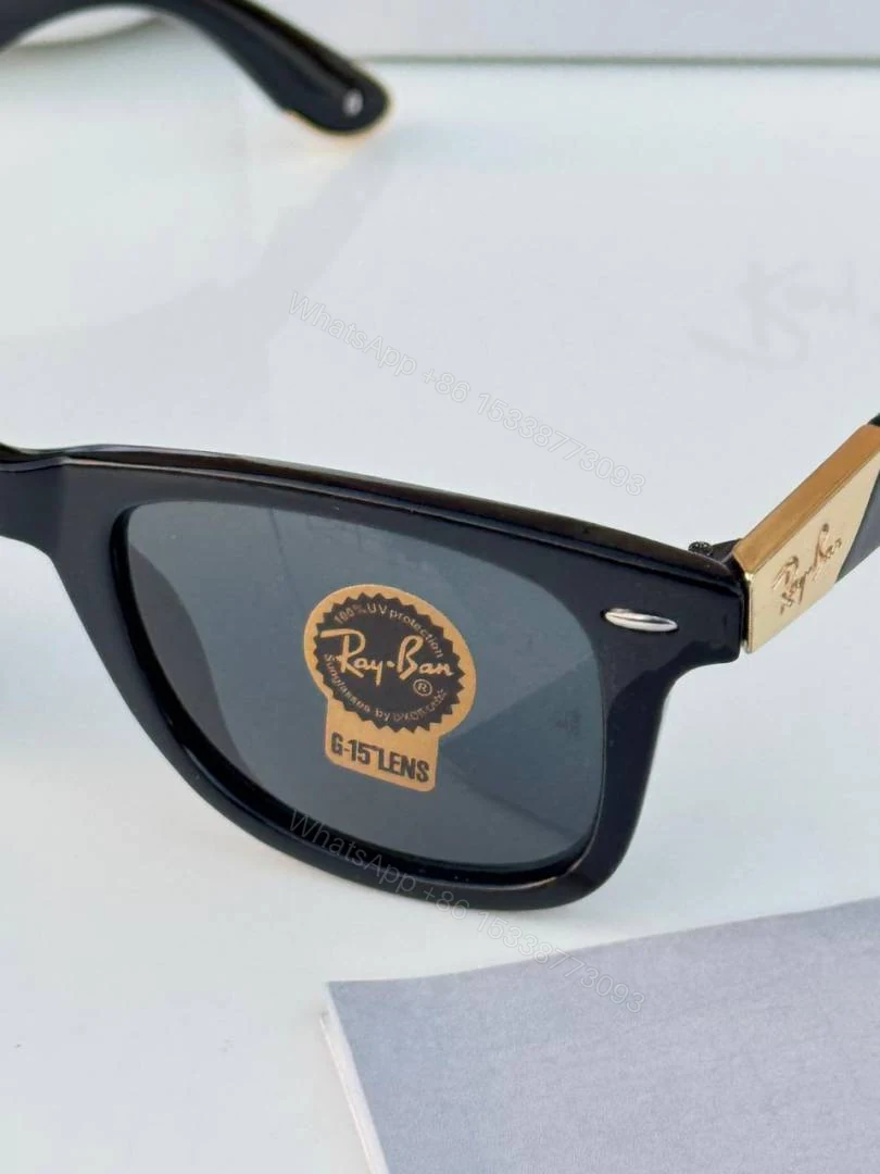 View 5 of First Copy Ray Ban RB2157 Black Gold Sunglasses Online India