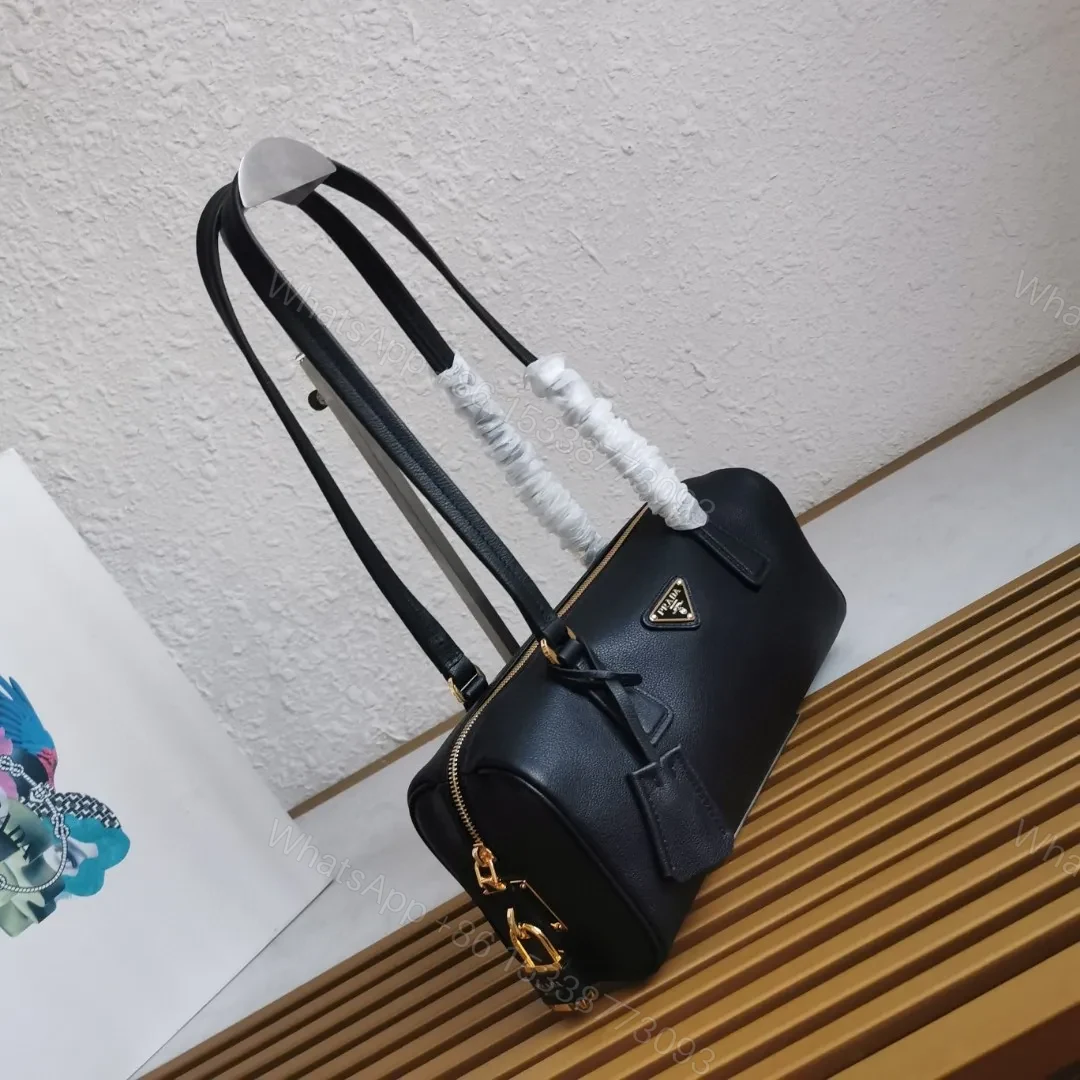 View 7 of Prada Black Medium leather top-handle bag with padlock