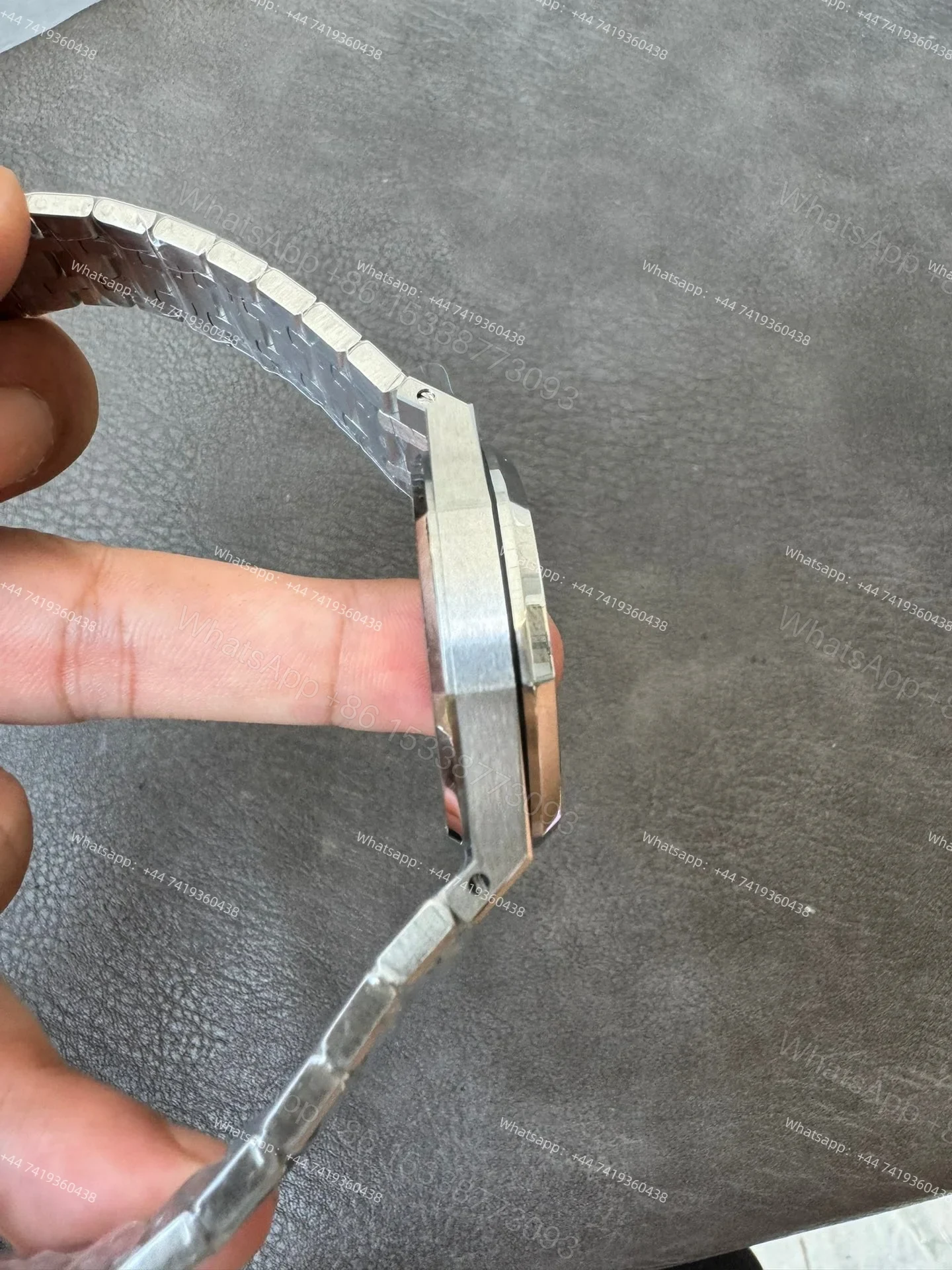 View 9 of Audemars Piguet Super Clone Royal Oak 15451ST Diamond-Set Bezel Black Dial 37MM