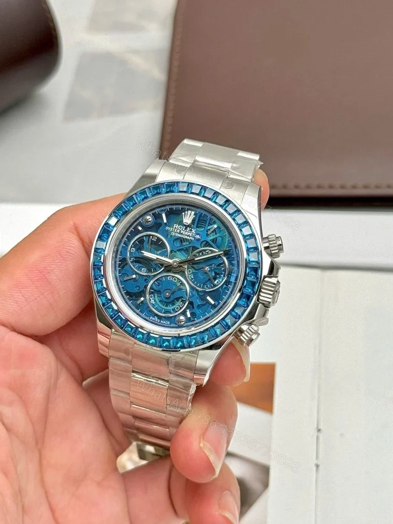 View 2 of Replica Rolex Cosmograph Daytona Arolla Challenge Blue Dial 40mm