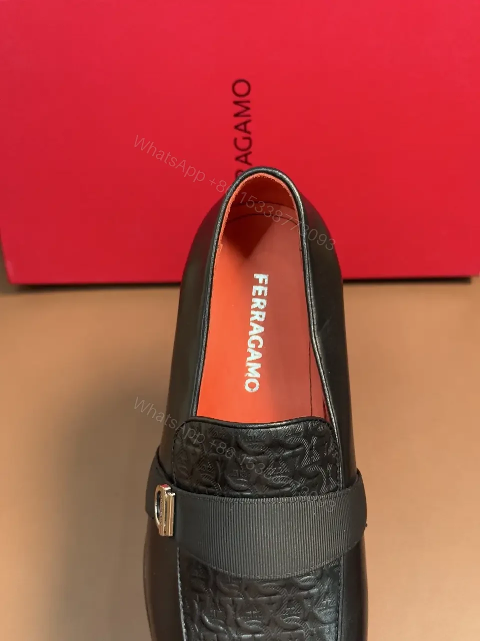 View 2 of Chic Textured Leather Loafer with Signature Hardware