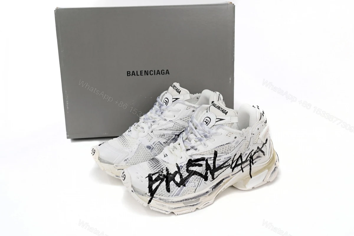 Balenciaga Runner White And Black Characters — view 2