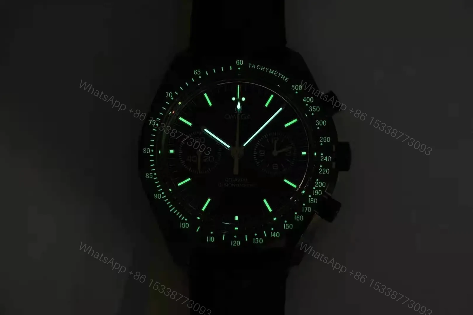 View 9 of Omega Speedmaster Dark Side of the Moon Chronograph Men’s Watch Black Dial with Blue Sub dials 17.2mm Case Thickness 9300 Automatic Movement