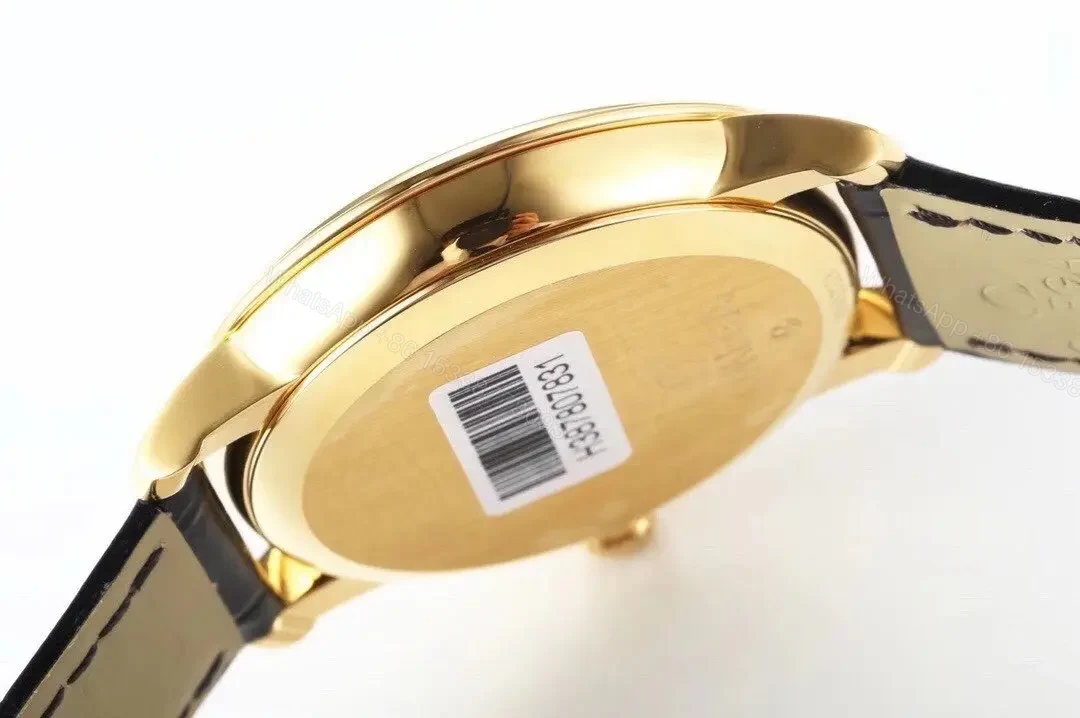 View 7 of MKS Omega De Ville Prestige Replica Watch Gold with Black Leather Strap