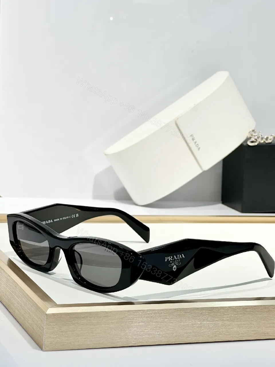 View 8 of Bold Shield Sunglasses: Modern, Black Frame, Amber Lenses