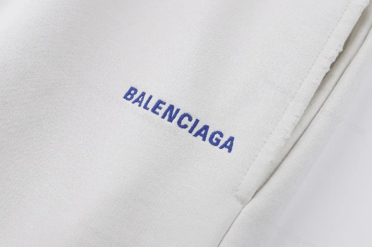 View 5 of White Cotton Shorts, Slim Fit, Drawstring Waist, Balenciaga Style