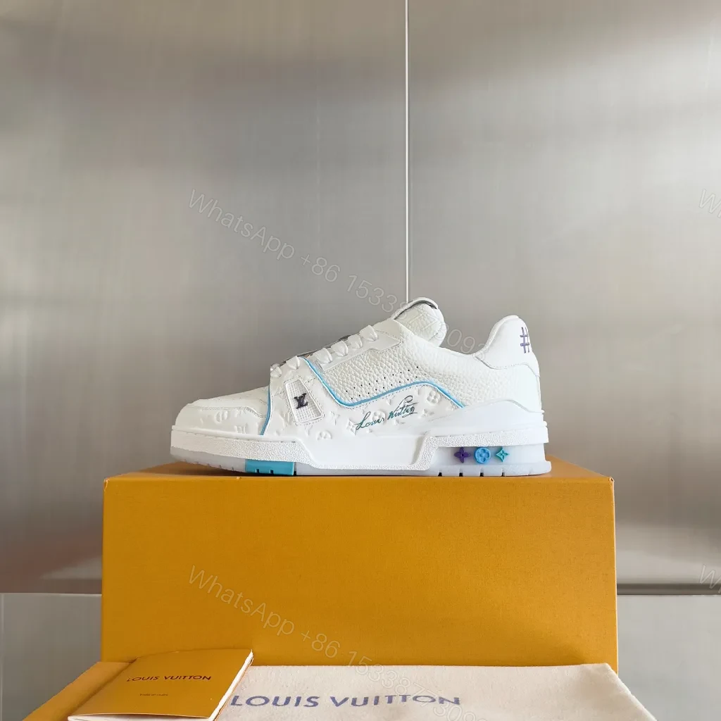 View 2 of Premium White Leather High-Tops with Textured Accents